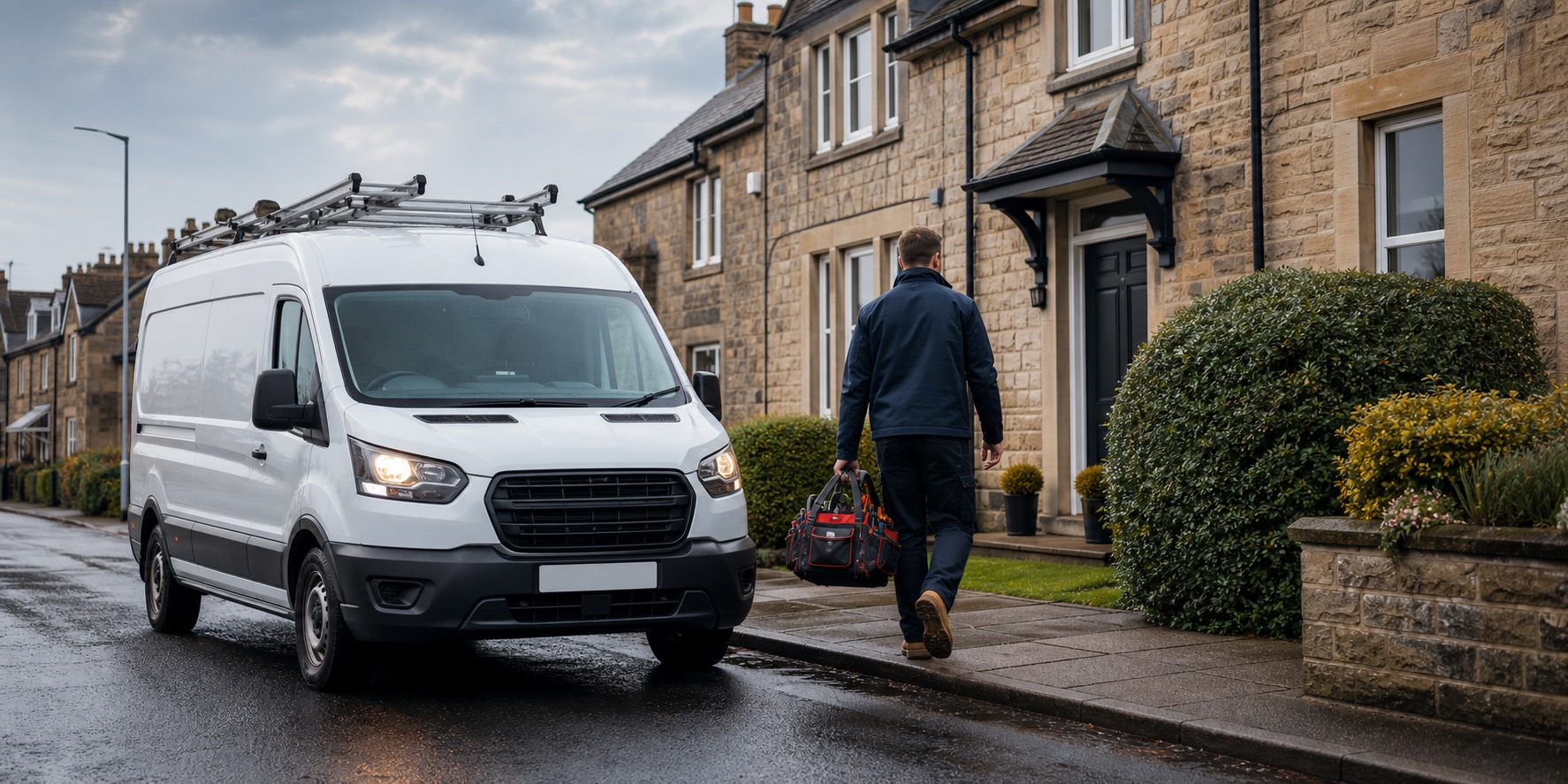 Emergency plumber arriving in Dalkeith